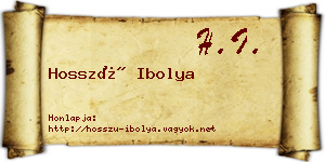 Hosszú Ibolya névjegykártya