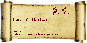 Hosszú Ibolya névjegykártya